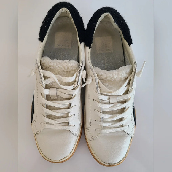 Dolce Vita Women Zina Sneaker White Black Rubber Sole Slip On Size 7 US - Picture 4 of 13